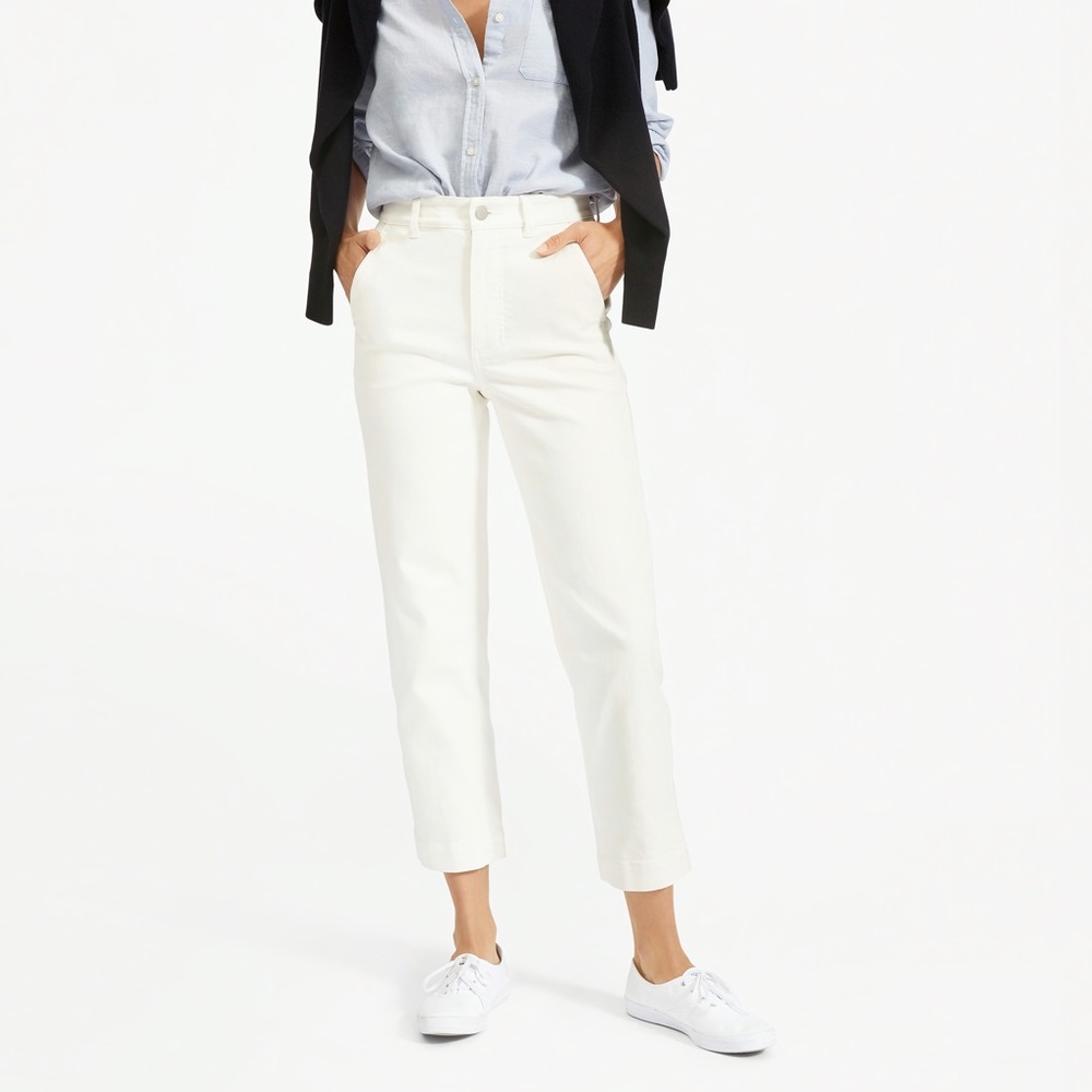 NWOT Everlane Straight Leg Crop White